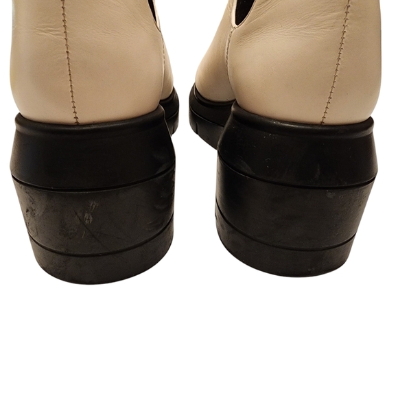 Stuart Weitzman Norah White Leather Chelsea Lug Boots 9C - Picture 5 of 14